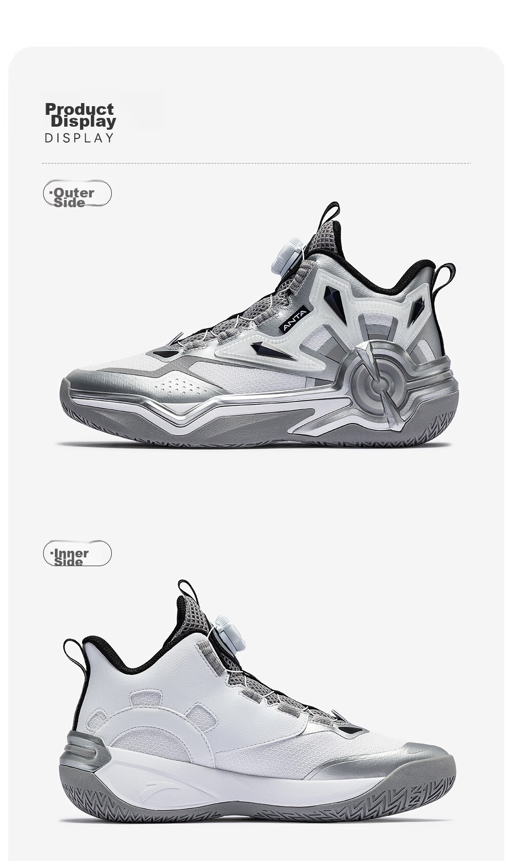 Anta Kids Boys Sports Shoes Ages 6-12 Youth Durable Sniper Basketball Shoes 312541108H 40